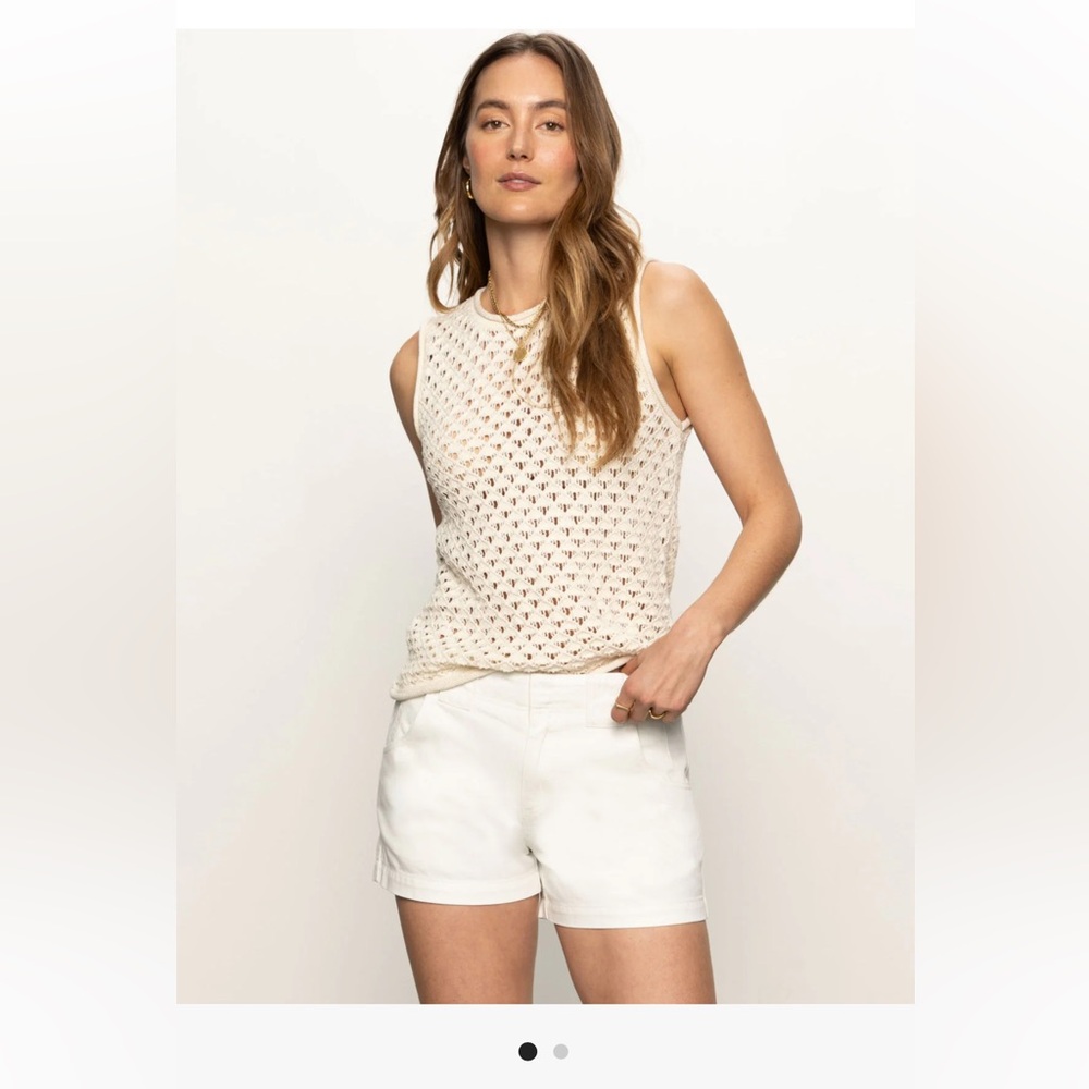 Sanctuary Open Stitch Shell Knit Tank Top in Eco Natural size Small